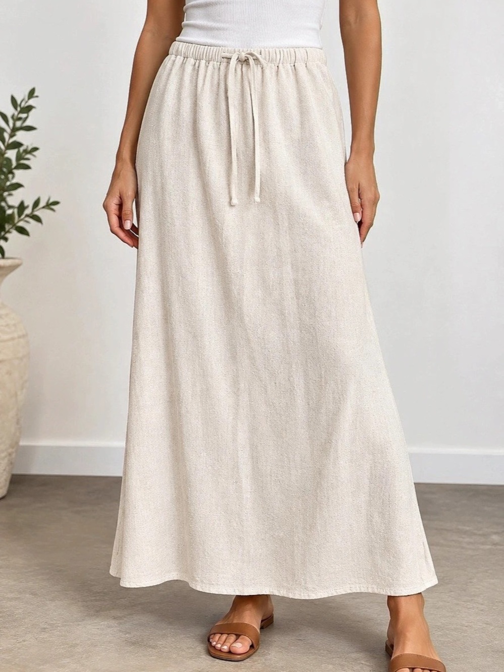 ELEVEN Linen Blend Maxi Skirt Size Small
